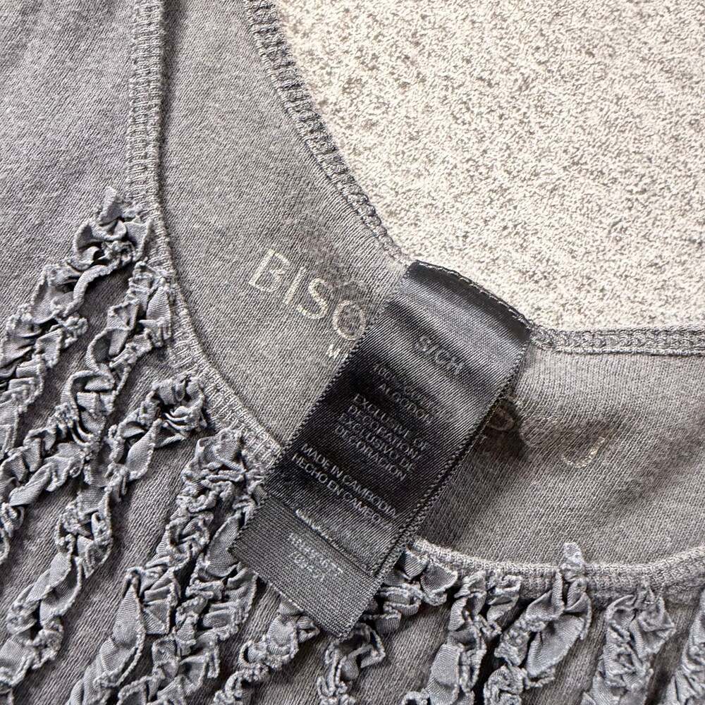 Gray Cascading Ruffled Y2k Tank Top - Picture 3 of 5